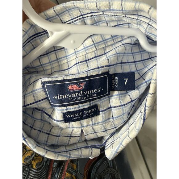 Vineyard Vines Boys Size 7 Whale Shirt Lot of 2 Button Down Long Sleeve Cotton - Picture 5 of 10